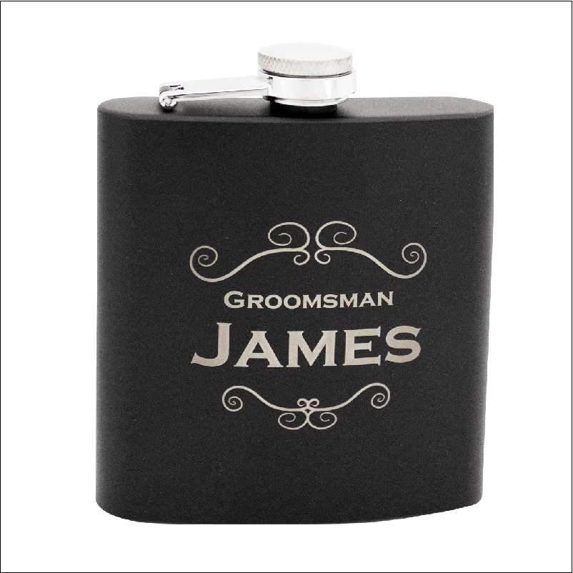 Personalised Black Stainless Steel Flask 60z - Australia Wide – Engrave ...